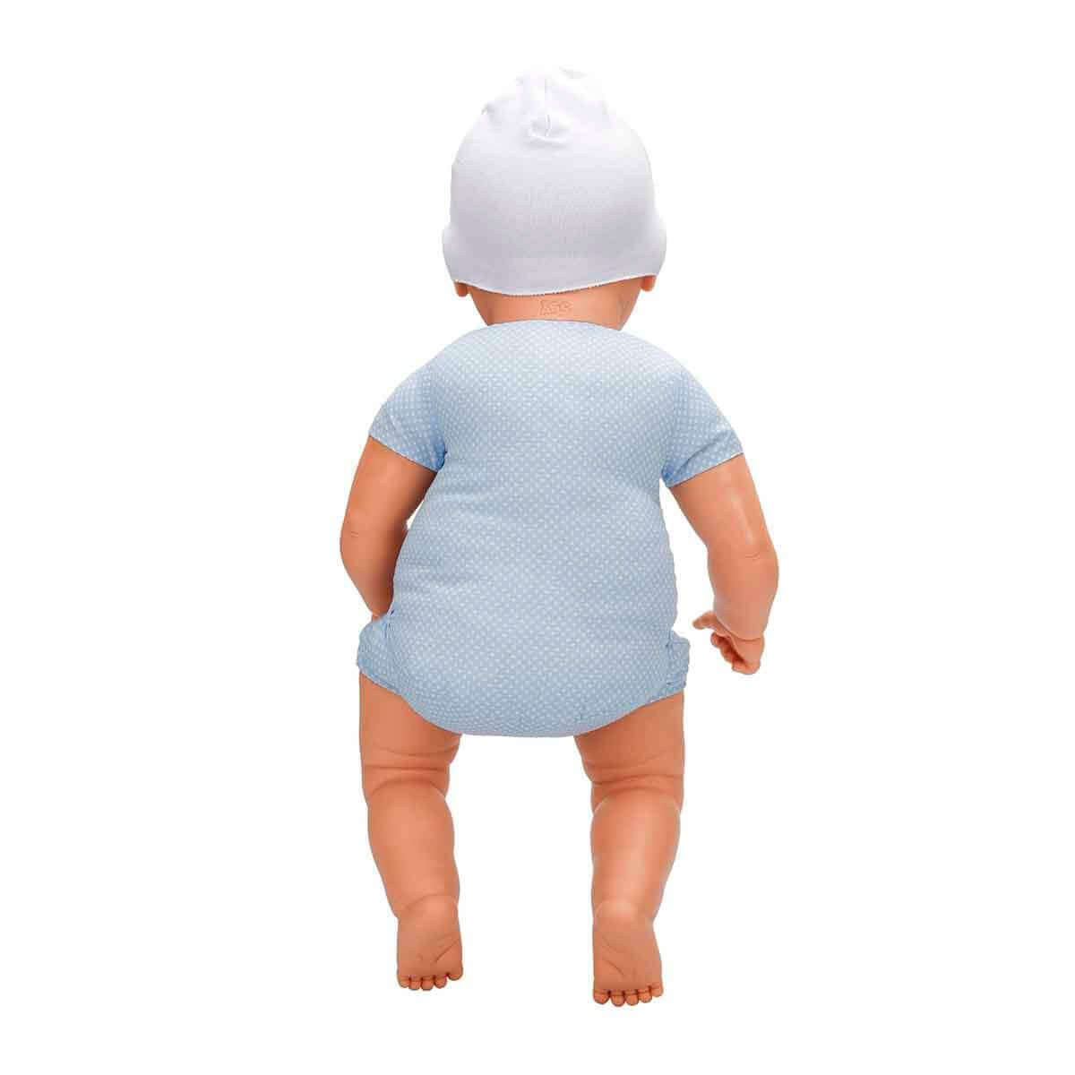Dollz n More Denis Bebek 60 Cm Mavi Puantiyeli Beyaz Bere - Roket Oyuncak