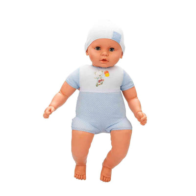 Dollz n More Denis Bebek 60 Cm Mavi Puantiyeli Beyaz Bere - Roket Oyuncak