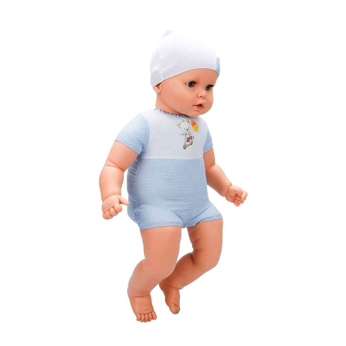 Dollz n More Denis Bebek 60 Cm Mavi Puantiyeli Beyaz Bere - Roket Oyuncak