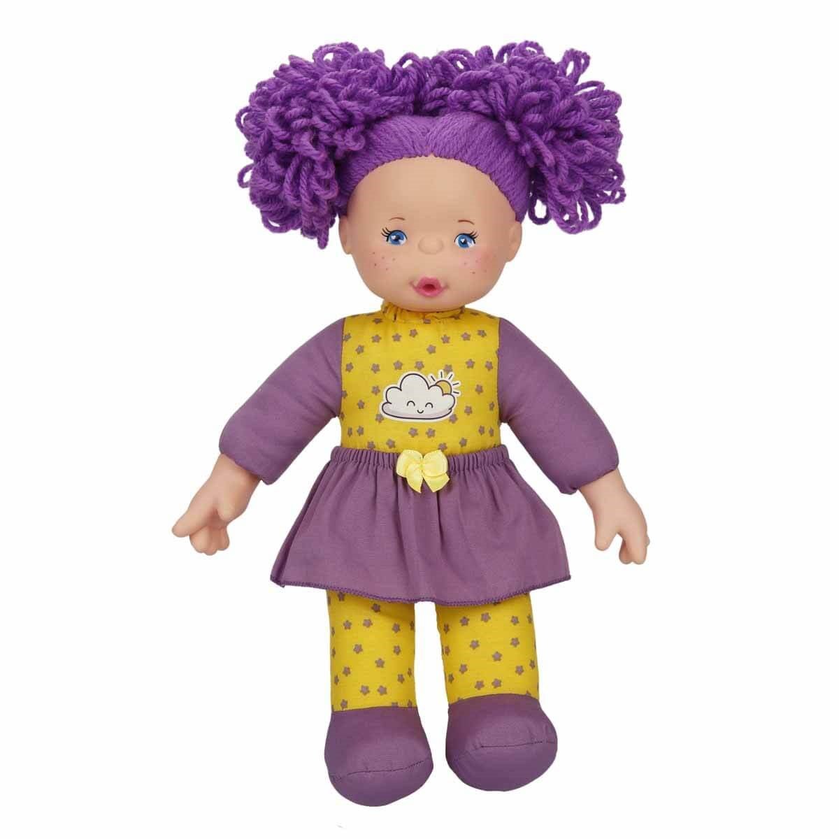 Dollz n More Gökkuşağı Bebeği 35 cm Mor Saçlı Bez Bebek - Roket Oyuncak