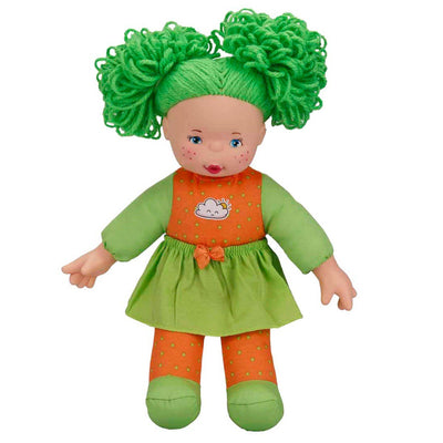 Dollz n More Gökkuşağı Bebeği 35 cm Yeşil Saçlı Bez Bebek - Roket Oyuncak