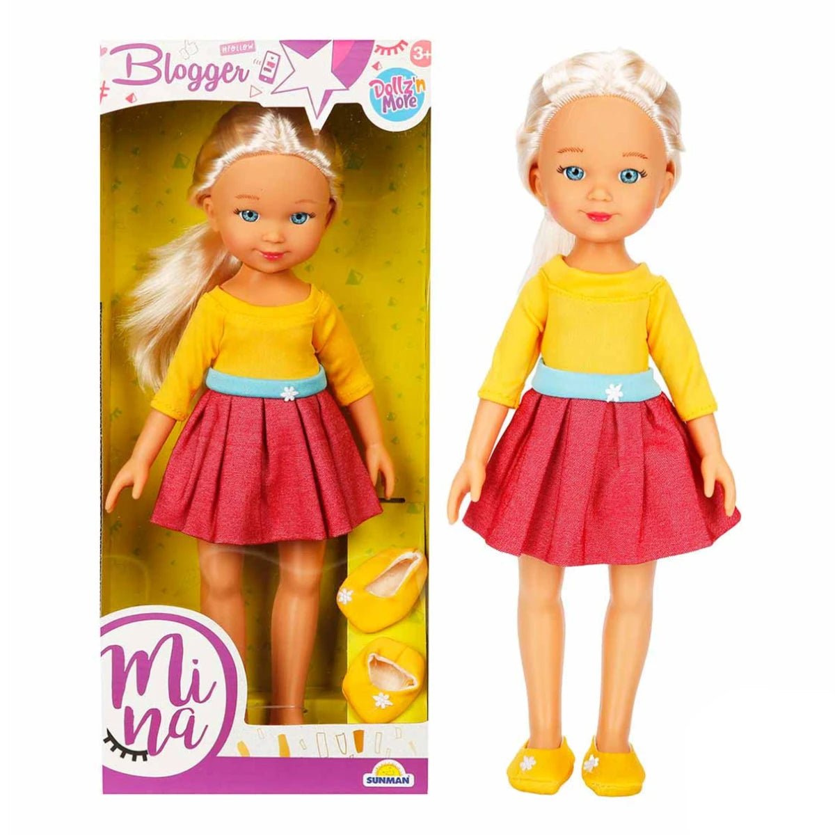 Dollz n More Mina Blogger 35 cm Boyunda, Modern Günlük Kombinli ve İlham Veren Sosyal Medya Karakterli Oyuncak Bebek - Roket Oyuncak