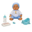Dollz n More Sesli Bebelou Toilet Time Bebek Seti 32 cm Su İçen, Altını Islatan ve Ses Fonksiyonlu Mavi Lazımlık Seti - Roket Oyuncak