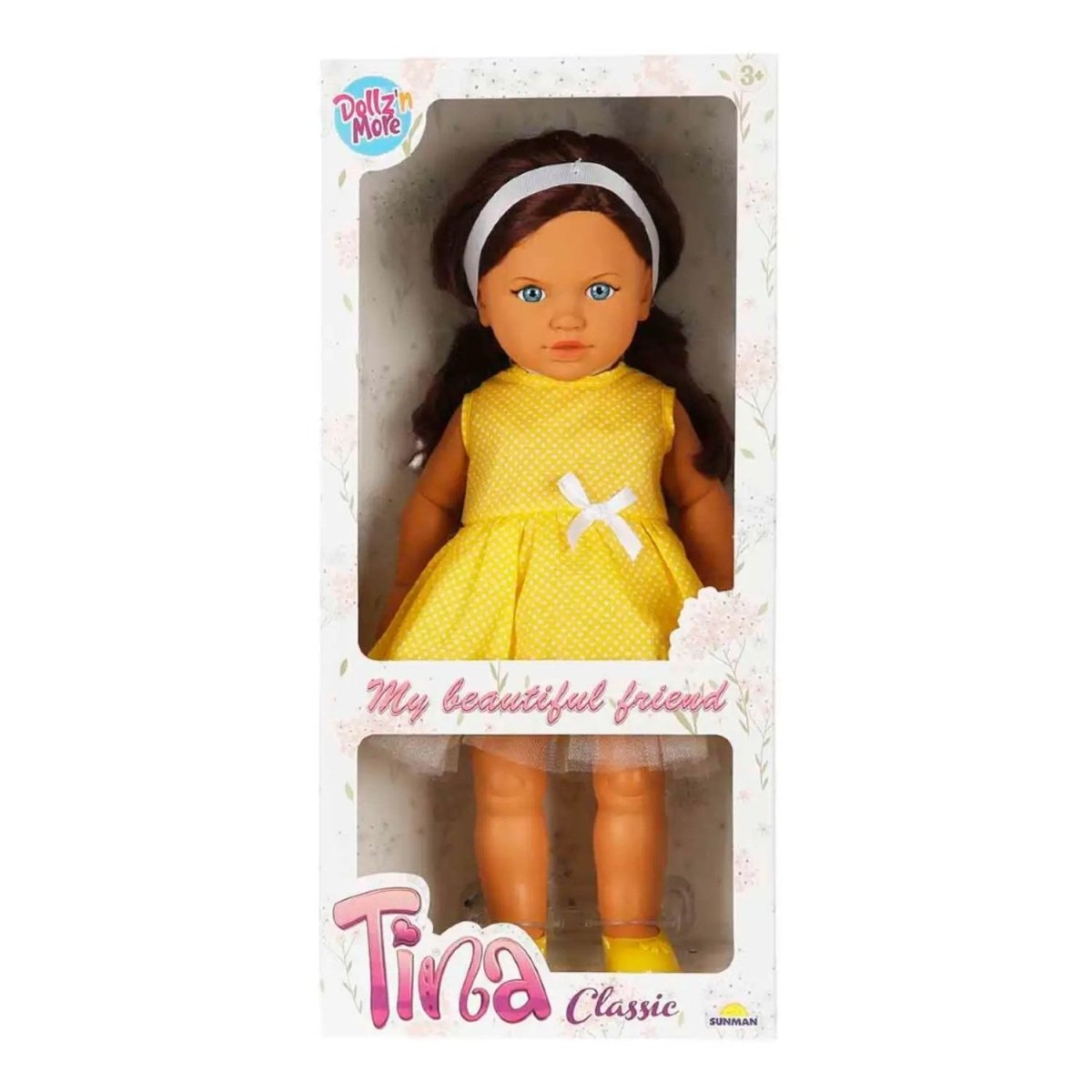 Dollz n More Tina Classic Bebek 45 Cm Sarı Elbiseli - Roket Oyuncak
