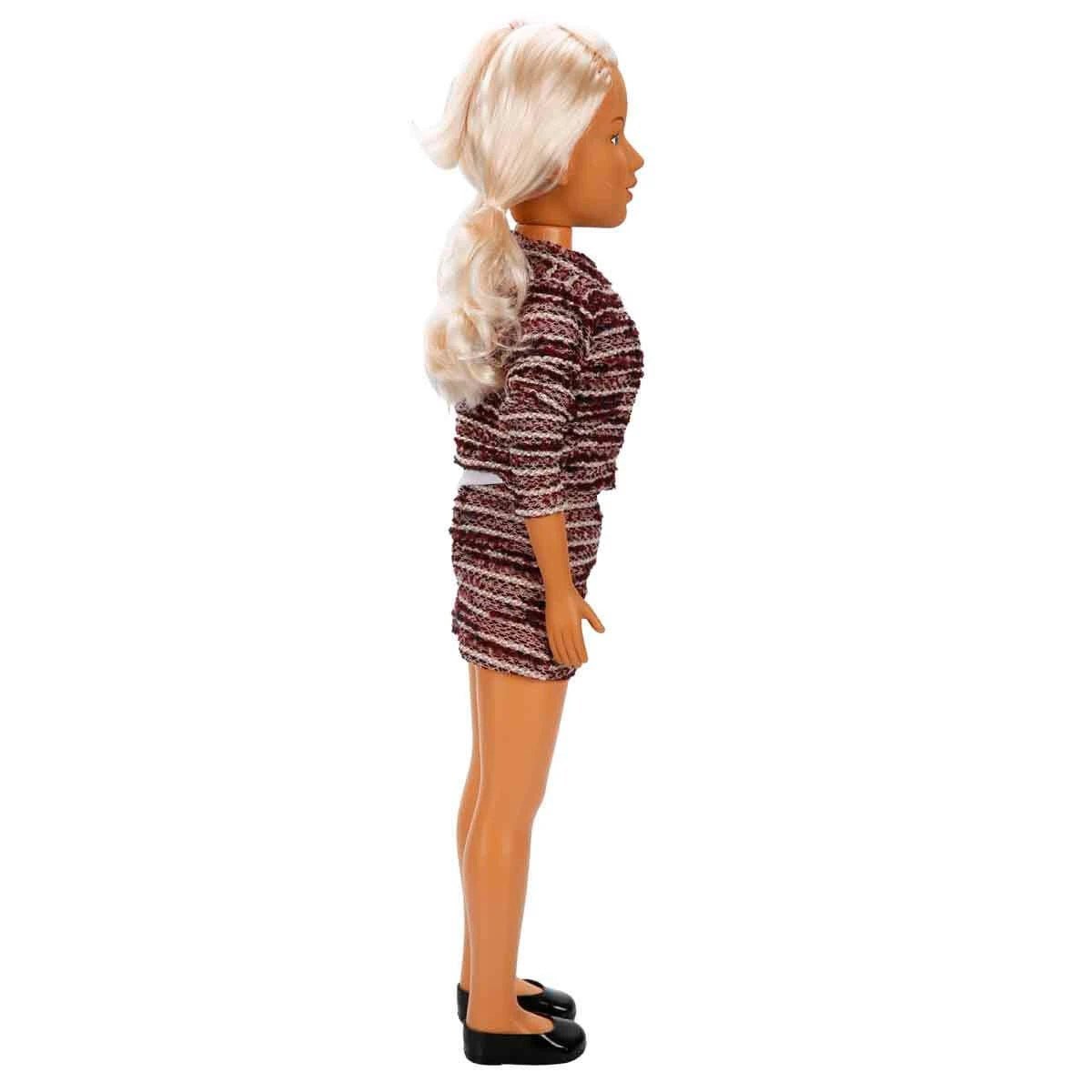 Dollz n More Yürüyüş Arkadaşım Clara Classic 80 cm Boyunda, Şık Kıyafetli Büyük Boy Yürüyüş Bebeği - Roket Oyuncak