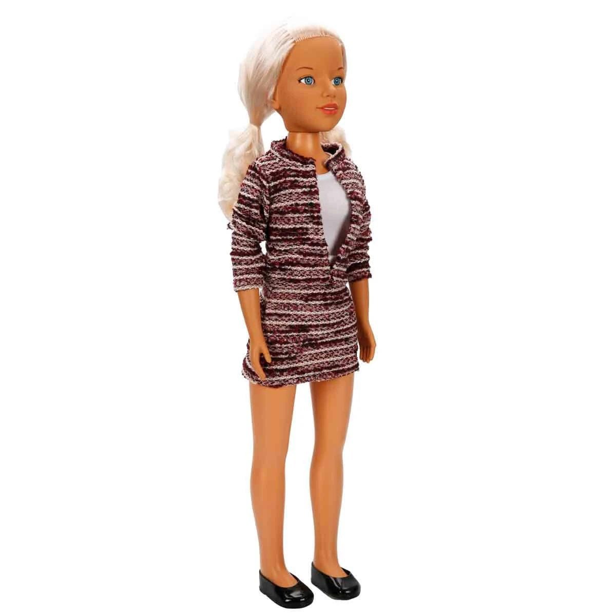 Dollz n More Yürüyüş Arkadaşım Clara Classic 80 cm Boyunda, Şık Kıyafetli Büyük Boy Yürüyüş Bebeği - Roket Oyuncak