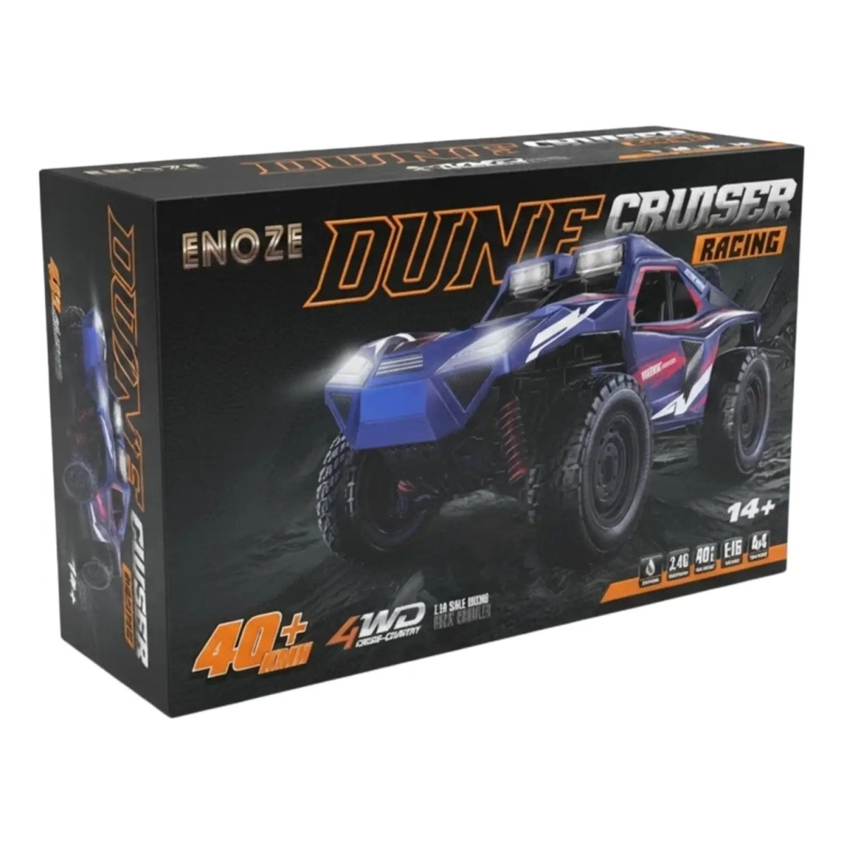 Dune Cruiser Racing 1:16 4x4 Uzaktan Kumandalı Off Road Araba 40 KMH Hız 2.4GHz Kumanda Su Geçirmez Büyük Teker Güçlü Performans RC Aracı 9503E - Roket Oyuncak