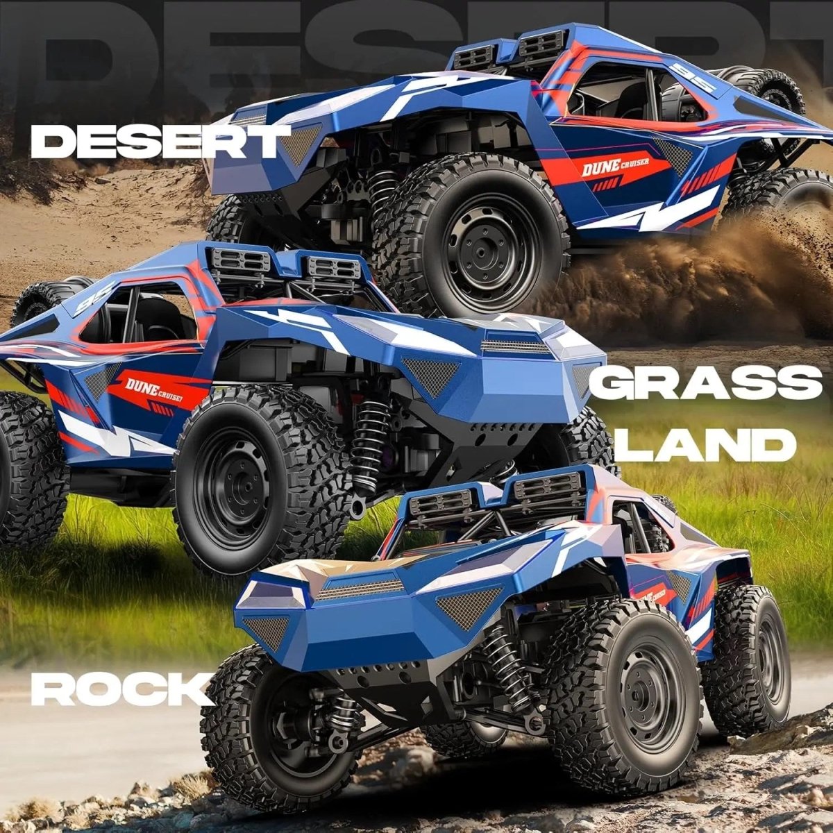 Dune Cruiser Racing 1:16 4x4 Uzaktan Kumandalı Off - Road Araba (40 KM/H) Kırmızı - Roket Oyuncak