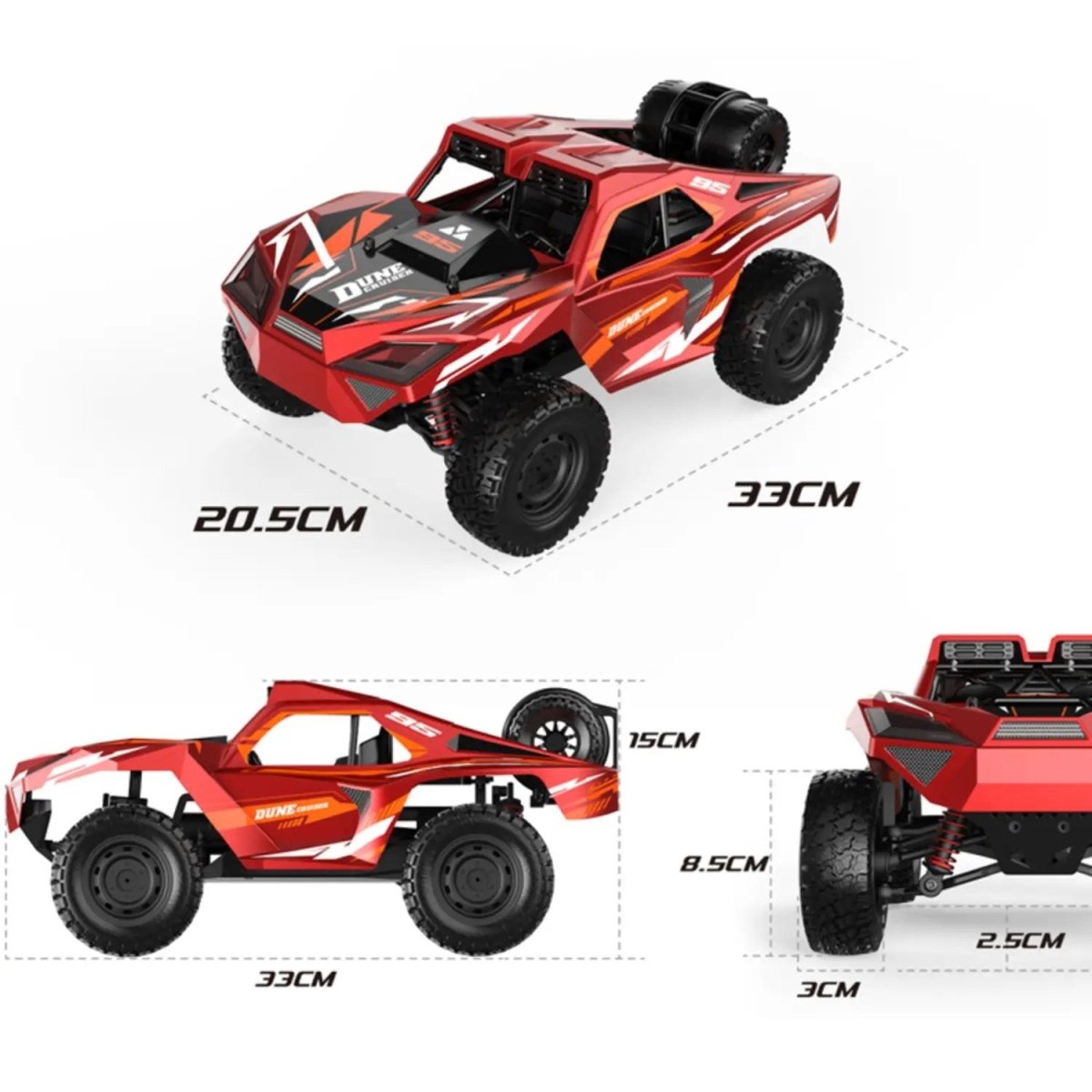 Dune Cruiser Racing 1:16 4x4 Uzaktan Kumandalı Off - Road Araba (40 KM/H) Mavi - Roket Oyuncak