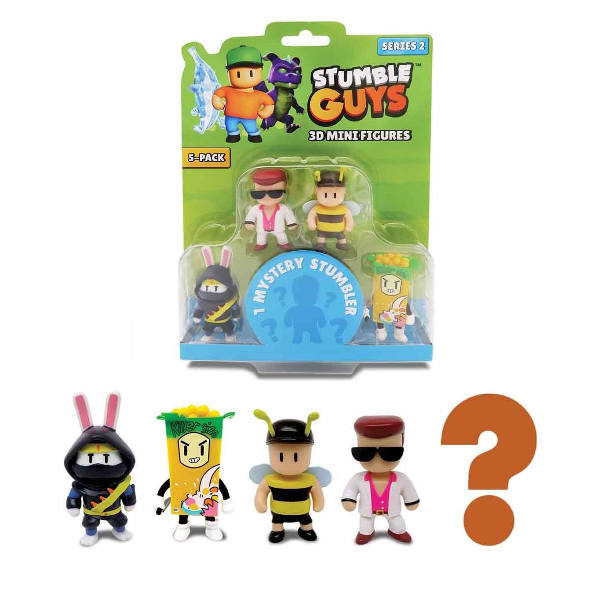 Stumble Guys 5’li Mini Figür Seti S2 Furiken 3D mini figürler seti, 5 pakette içerik ve gizemli figür.