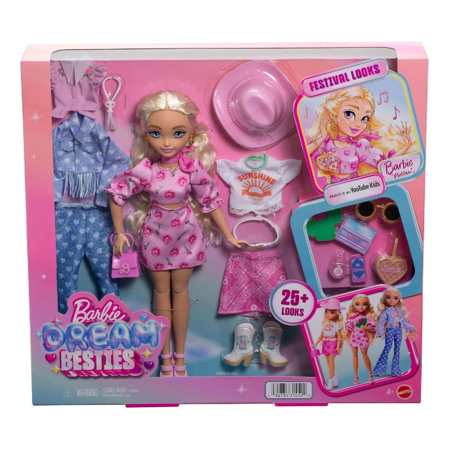 Barbie Dream Besties Festival Kombinleri Malibu Bebek JGH87