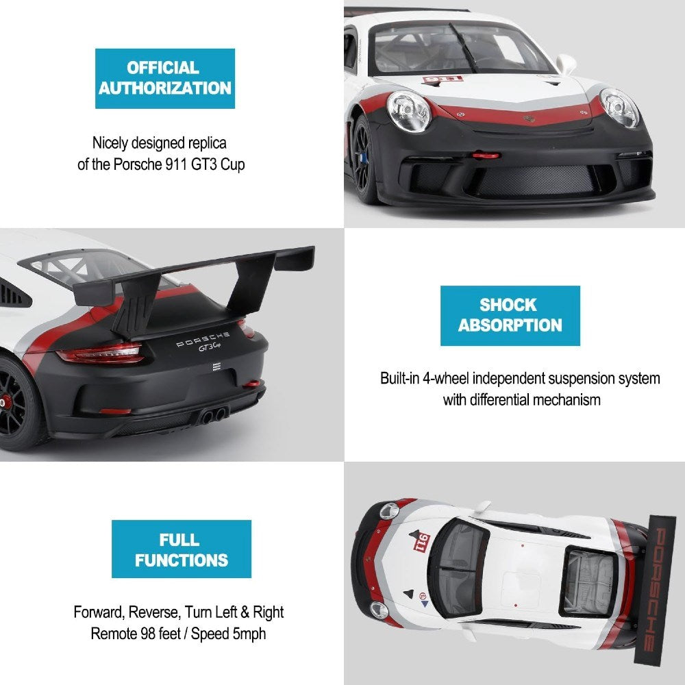 Rastar Porsche 911 GT3 Cup Uzaktan Kumandalı Araba özellikleri ve tasarımı, yüksek detaylar ve işlevsellik ile.
