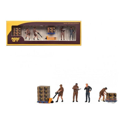 Mini GT Figurine UPS Driver and Workers