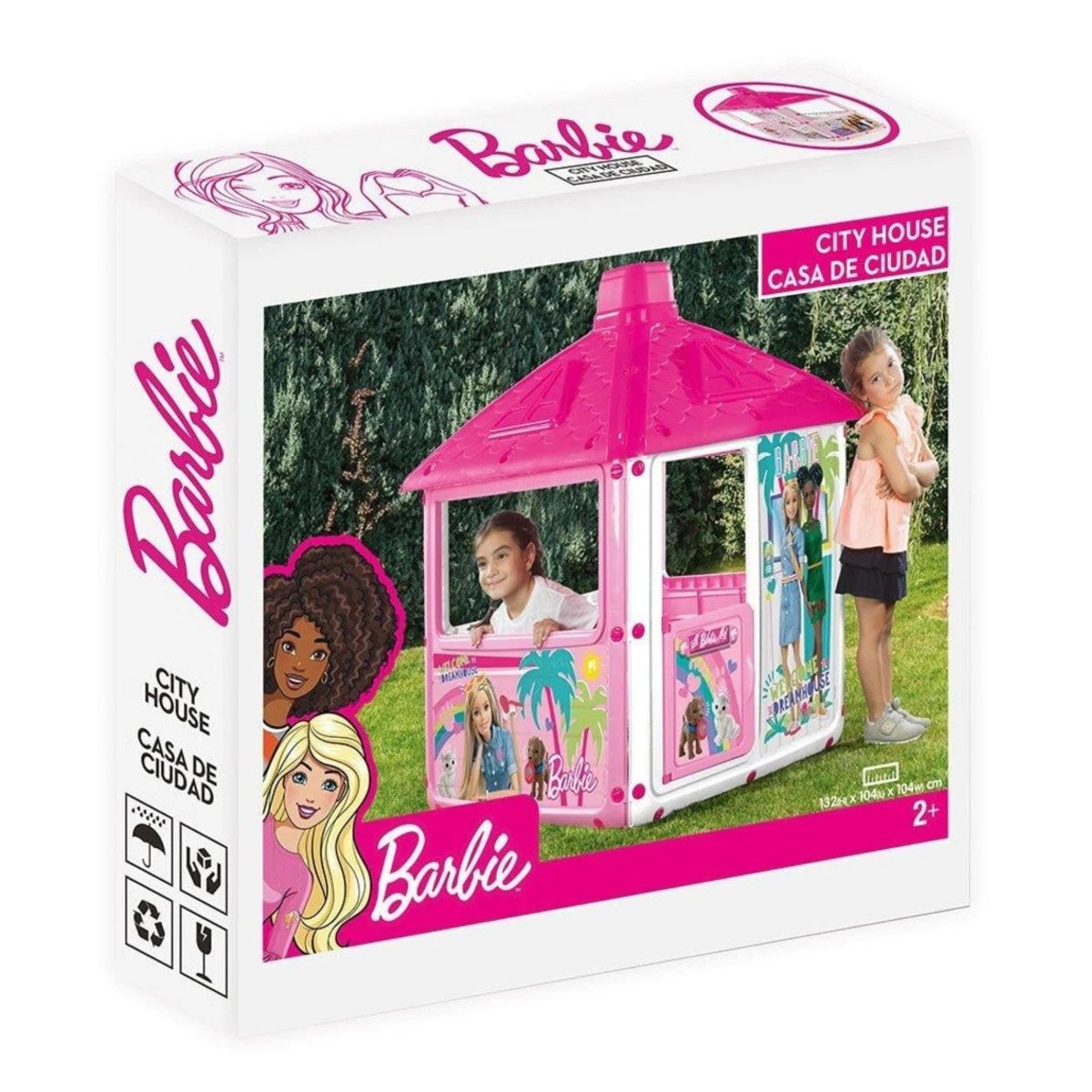 Dolu Barbie Ev İç ve Dış Mekan Uyumlu, Kolay Kurulumlu Pembe Çocuk Oyun Evi