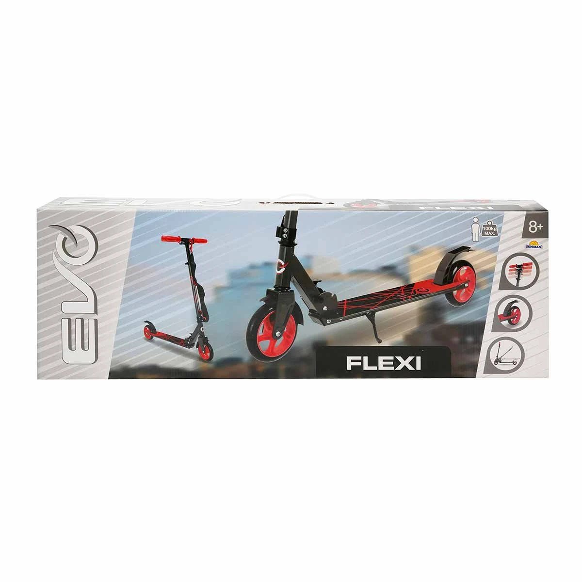 Evo 2 Tekerlekli Flexi Kırmızı Scooter 100 kg Kapasiteli, Katlanabilir, 66 - 84 cm Ayarlanabilir Gidonlu ve Kaymaz Tabanlı Dev Scooter - Roket Oyuncak