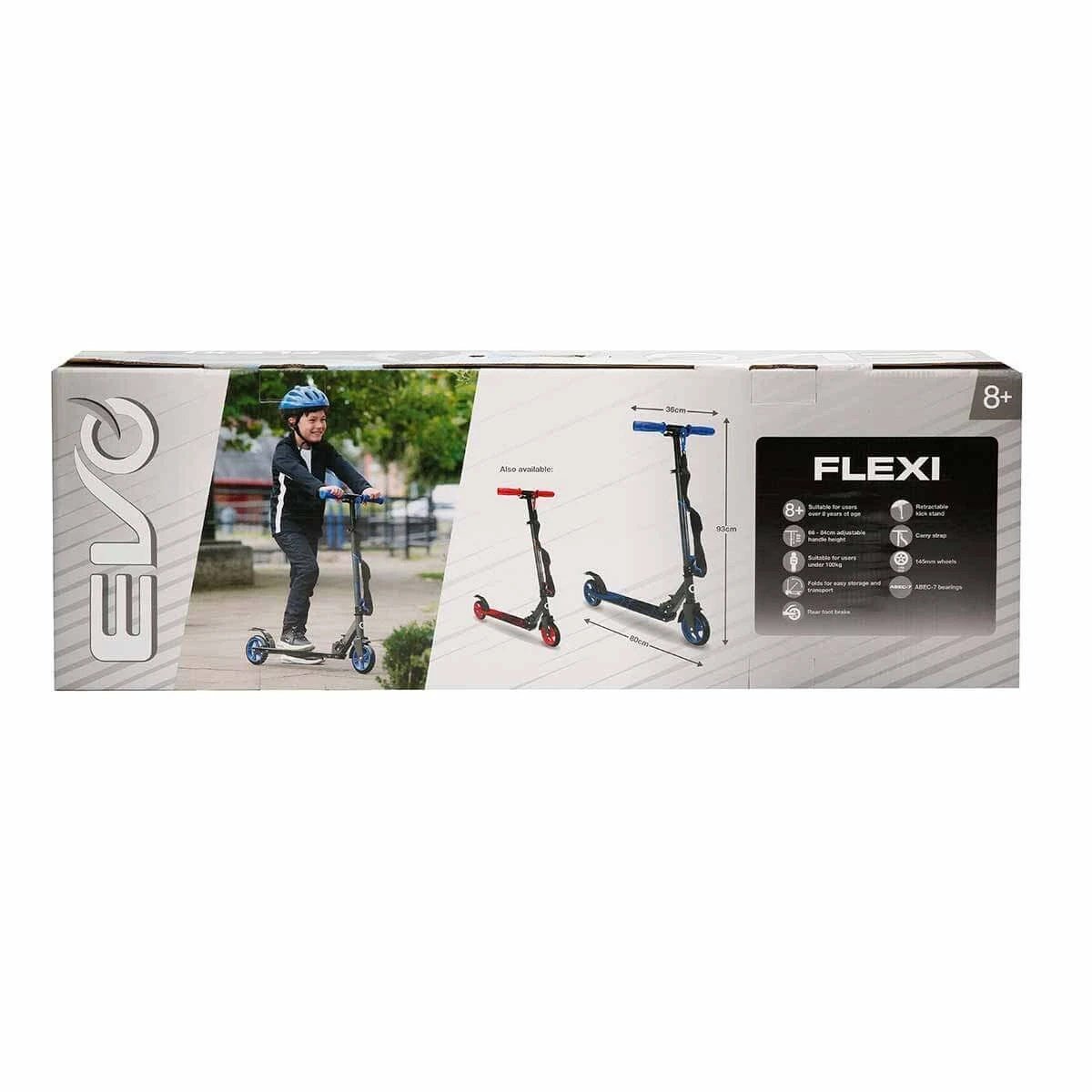 Evo 2 Tekerlekli Flexi Mavi Scooter 100 kg Taşıma Kapasiteli, Katlanabilir, 66 - 84 cm Ayarlanabilir Gidonlu ve Ergonomik Tasarımlı Şehir Scooterı - Roket Oyuncak