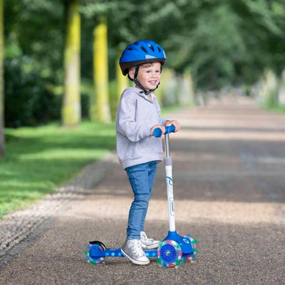 Evo Işıklı 3 Tekerlekli Mavi Scooter - Roket Oyuncak