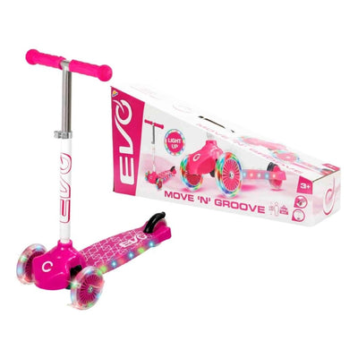 Evo Işıklı 3 Tekerlekli Pembe Scooter 58 - 68 cm Ayarlanabilir Gidon, 50 kg Taşıma Kapasiteli, LED Tekerlekli ve Ergonomik Çocuk Scooterı - Roket Oyuncak
