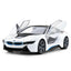 Rastar Bmw i8 Uzaktan Kumandalı Işıklı Araba Beyaz, kapıları açık modeliyle. Uzaktan kontrollü oyuncak araba.