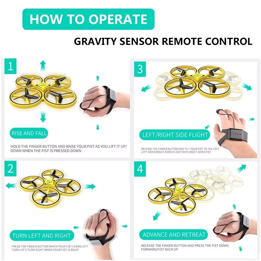 Firefly Drone D10H Elle Kumandalı 2.4 Ghz 17 Cm Sarı - Roket Oyuncak