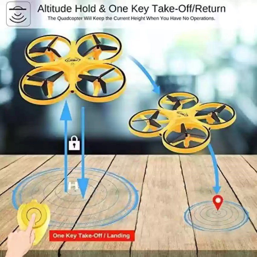 Firefly Drone D10H Elle Kumandalı 2.4 Ghz 17 Cm Sarı - Roket Oyuncak