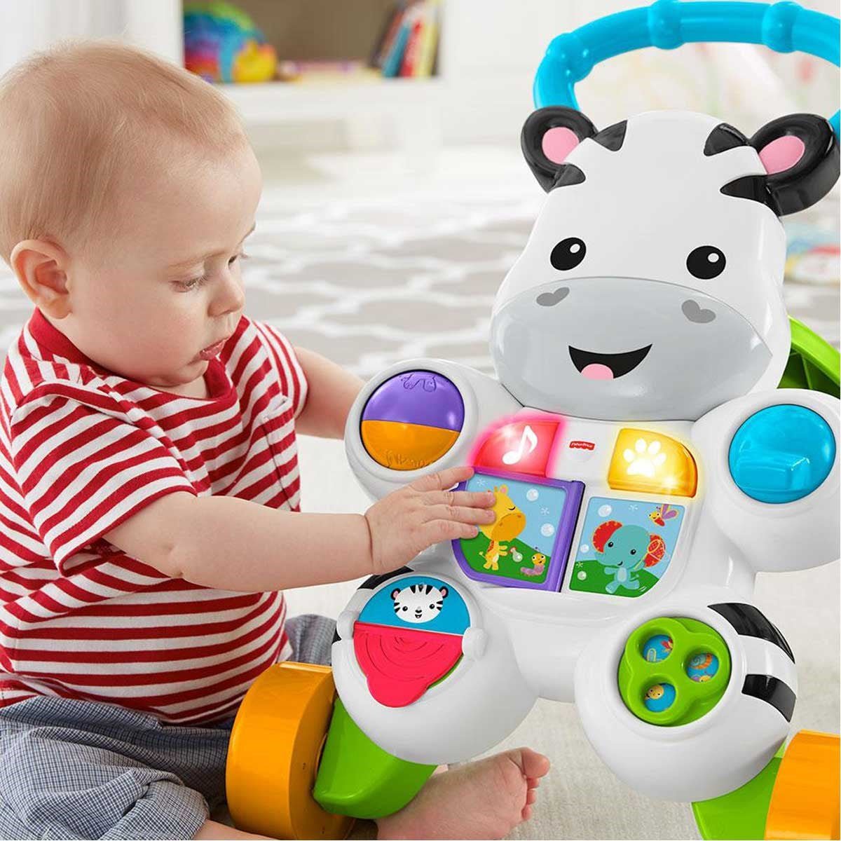 Fisher-Price Melodili Yürüteç Zebra 6-36 Ay Arası Bebekler İçin Oturarak Oynama ve İlk Adım Yürüme Teşvik Seti - Roket Oyuncak
