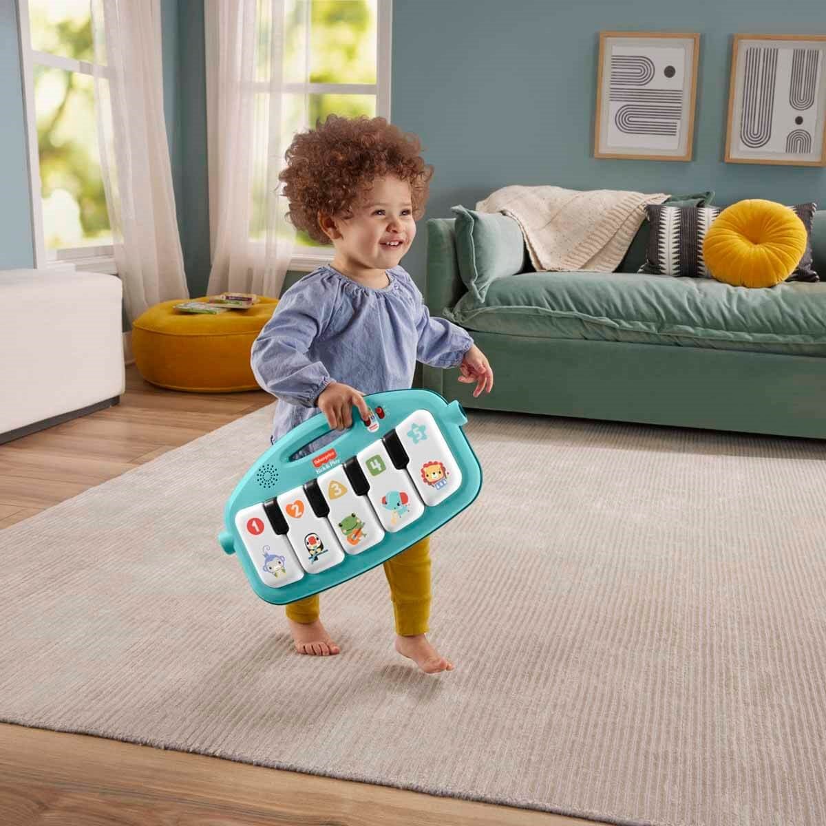 Fisher-Price Piyanolu Oyun Halısı Neşeli Hayvanlar Tasarımlı, Işıklı, 85+ Şarkılı ve 10 Aktivite Oyuncaklı Jimnastik Merkezi - Roket Oyuncak