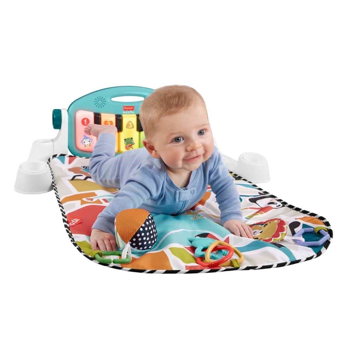 Fisher-Price Piyanolu Oyun Halısı Neşeli Hayvanlar Tasarımlı, Işıklı, 85+ Şarkılı ve 10 Aktivite Oyuncaklı Jimnastik Merkezi - Roket Oyuncak