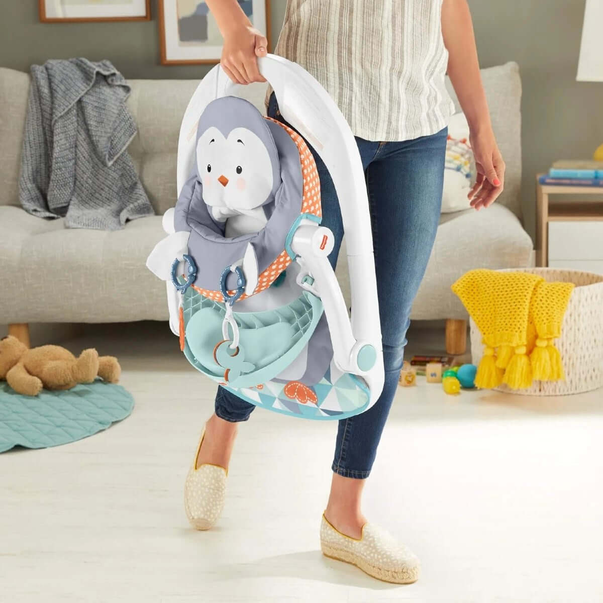 Fisher Price Tepsili Ana Kucağı Penguen HBF27 - Roket Oyuncak