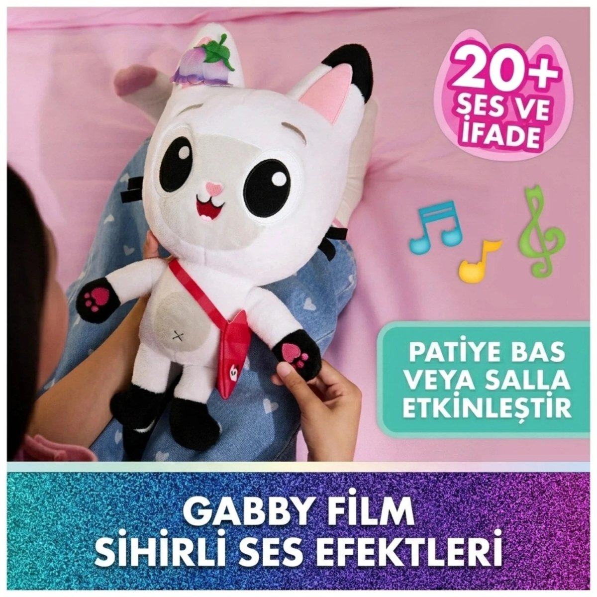 Gabby's Dollhouse Meow - mazing Pandy Paws 20’den Fazla Ses Efektli, Meow Tech Uyumlu ve Aksesuarlı İnteraktif Pelüş Kedi - Roket Oyuncak
