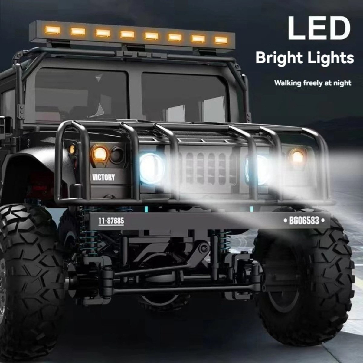 H1 Hurtle 1:12 Metal Şasili Işıklı RC Off - Road Dağ Arabası - Roket Oyuncak