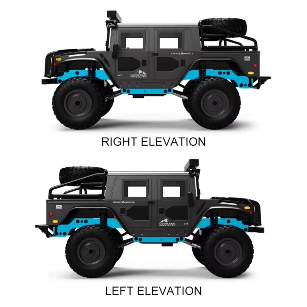 H1 Hurtle 1:12 Metal Şasili Işıklı RC Off - Road Dağ Arabası - Roket Oyuncak
