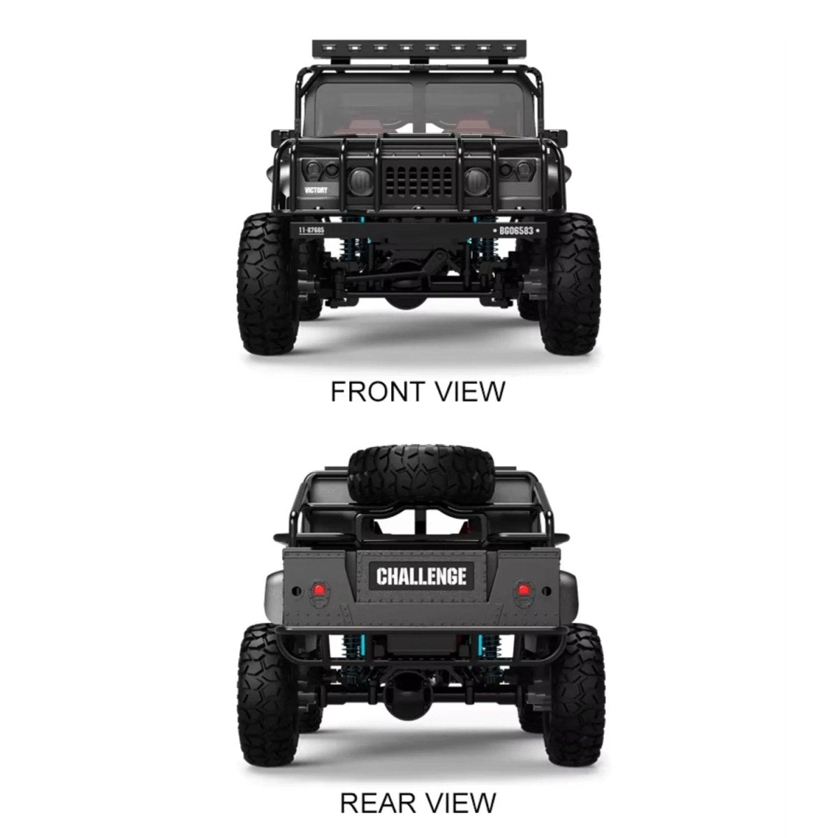H1 Hurtle 1:12 Metal Şasili Işıklı RC Off - Road Dağ Arabası - Roket Oyuncak