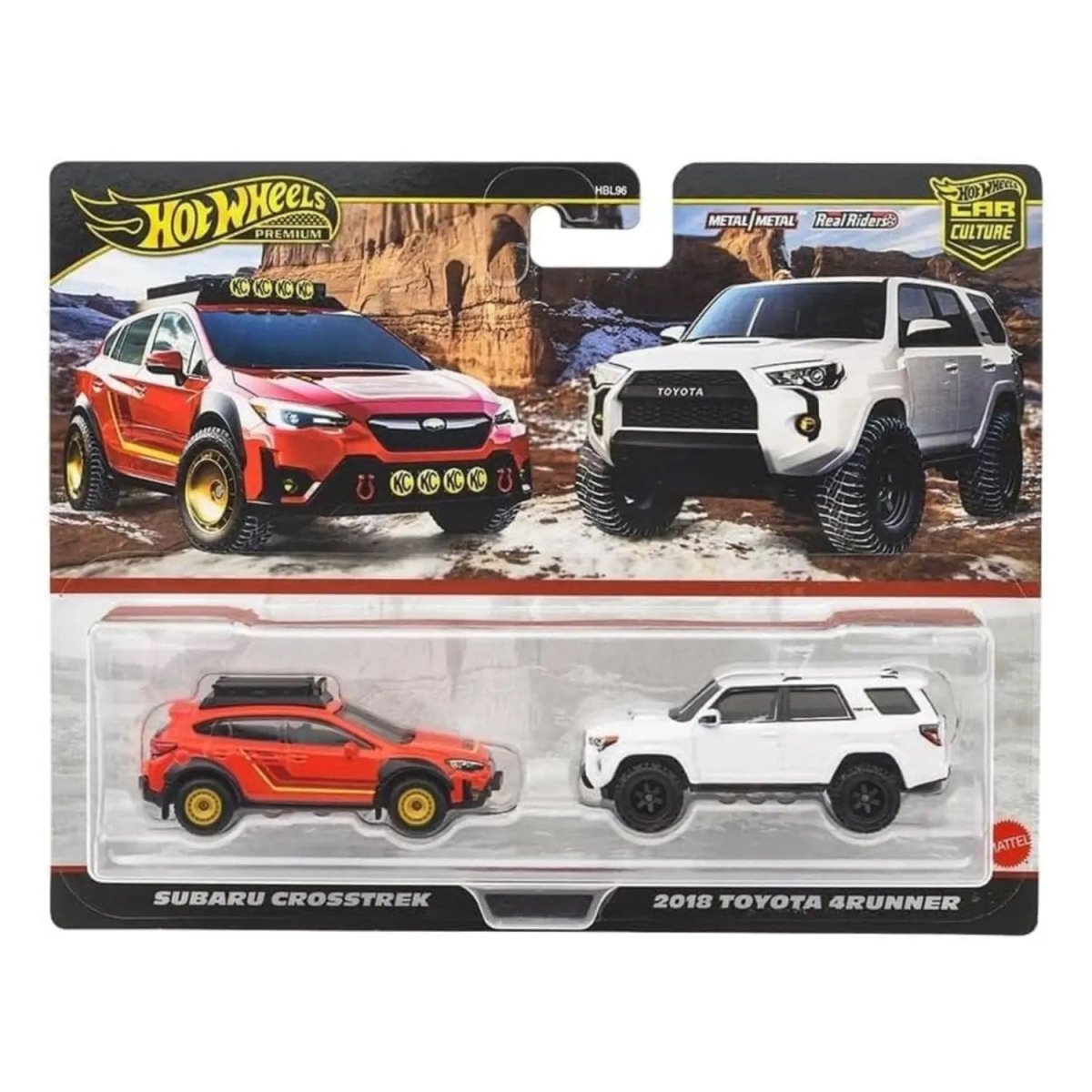 Hot Wheels 1:64 Premium Car Culture 2'li Paket Subaru Crosstrek & 2018 Toyota 4Runner JBK98 - Roket Oyuncak