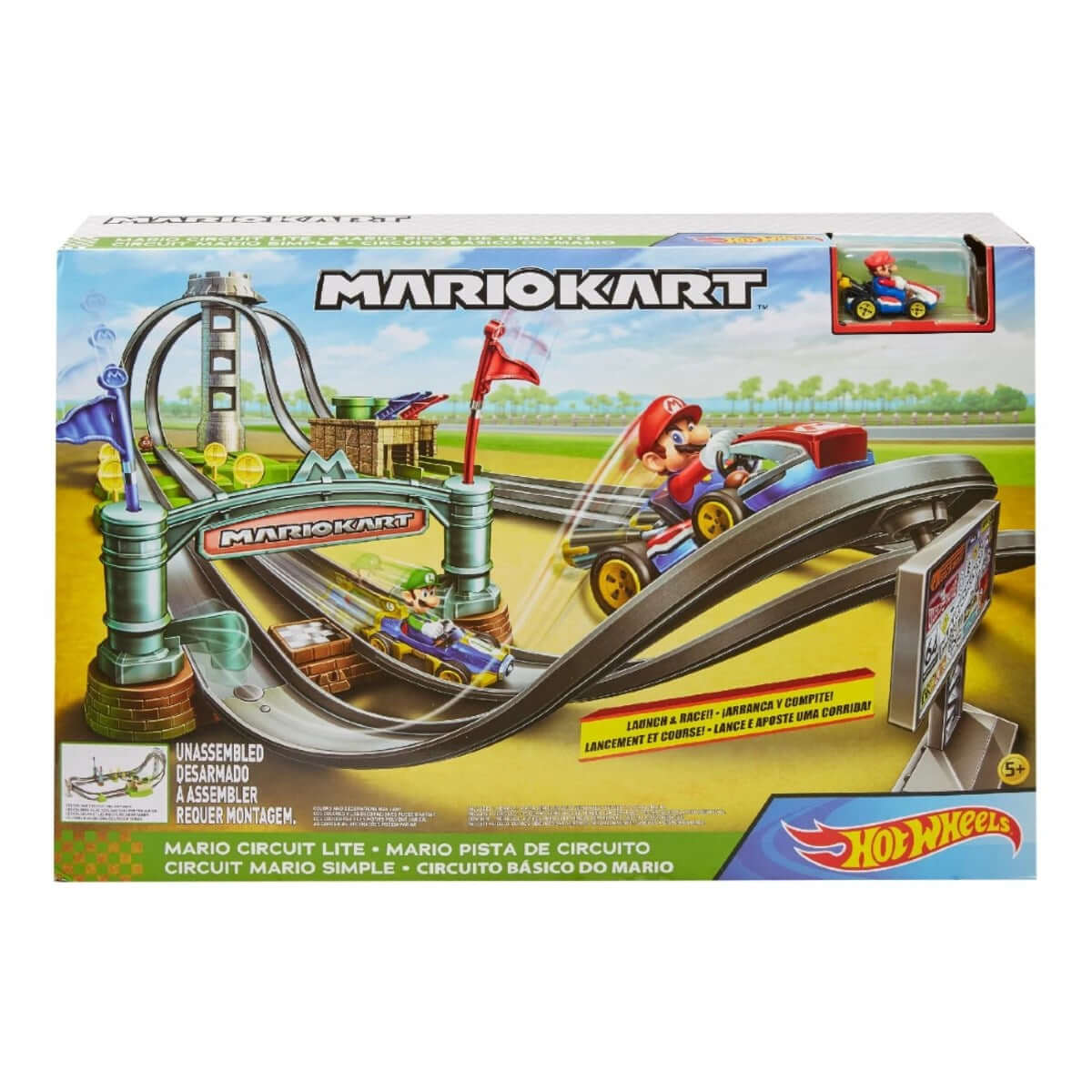 Hot Wheels Mario Kart Çılgın Dönüş Parkuru Yarış Seti GHK15 - Roket Oyuncak