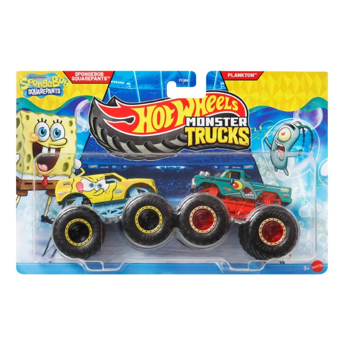 Hot Wheels Monster Trucks 2'li Paket Spongebob & Plankton - Roket Oyuncak