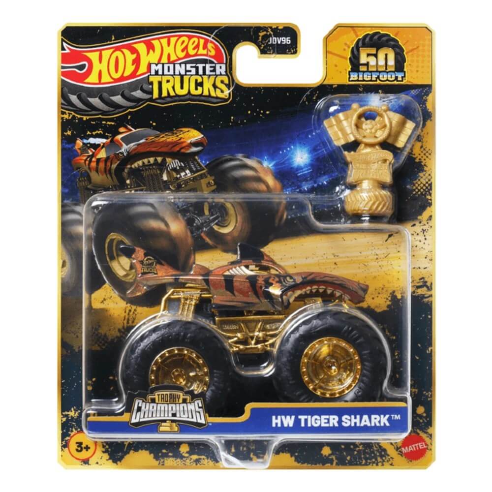Hot Wheels Monster Trucks Trophy Champions HW Tiger Shark - Roket Oyuncak