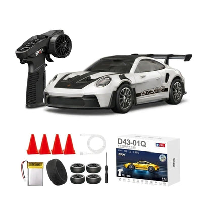 Hstar 1:43 Profesyonel Mini Drift RC Araba 911 4WD 15 KM/H Hız Metal Alaşım Gövde EPS Stabilizasyonu Tam Orantılı Çift Modlu LED - Roket Oyuncak