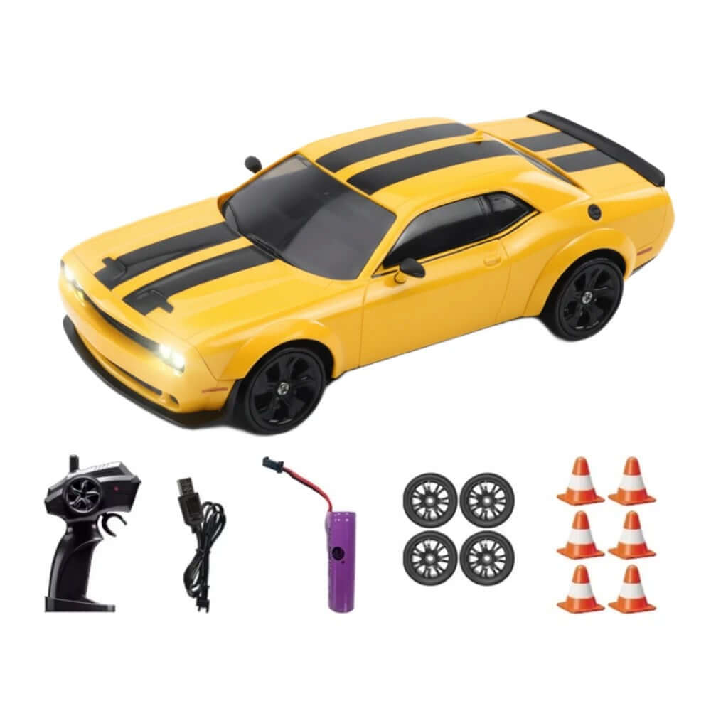 Hstar Uzaktan Kumandalı Işıklı Drift Arabası Challenger Sarı - Roket Oyuncak