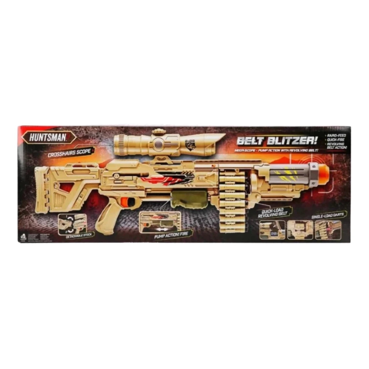 Huntsman Belt Blitzer 18 Mermili Sünger Dart Atan Silah - Roket Oyuncak