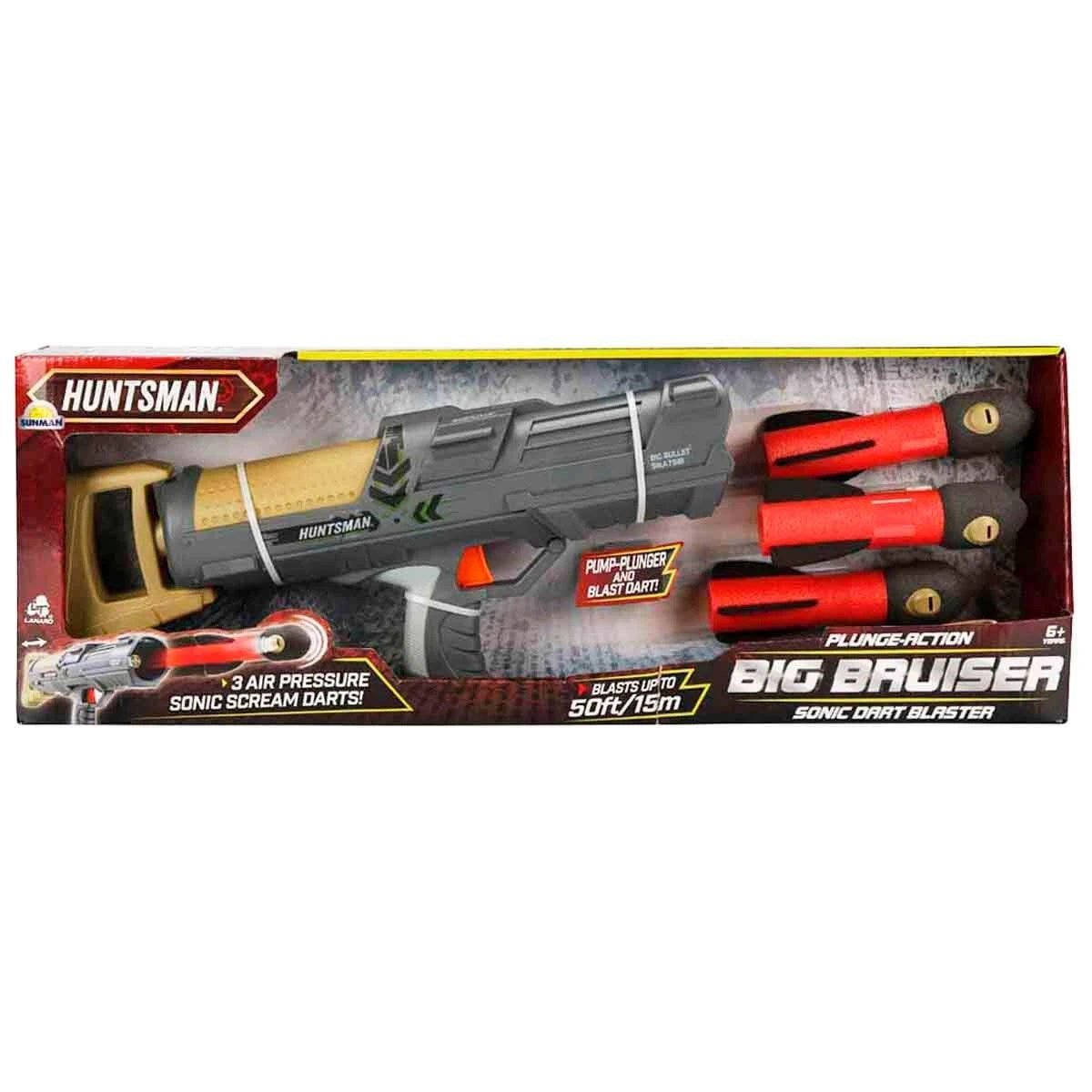 Huntsman Big Bullet 37 cm Dev Namlulu, 15 Metre Atış Menzilli ve 3 Adet Yumuşak Sünger Füze Atan Aksiyon Silahı - Roket Oyuncak
