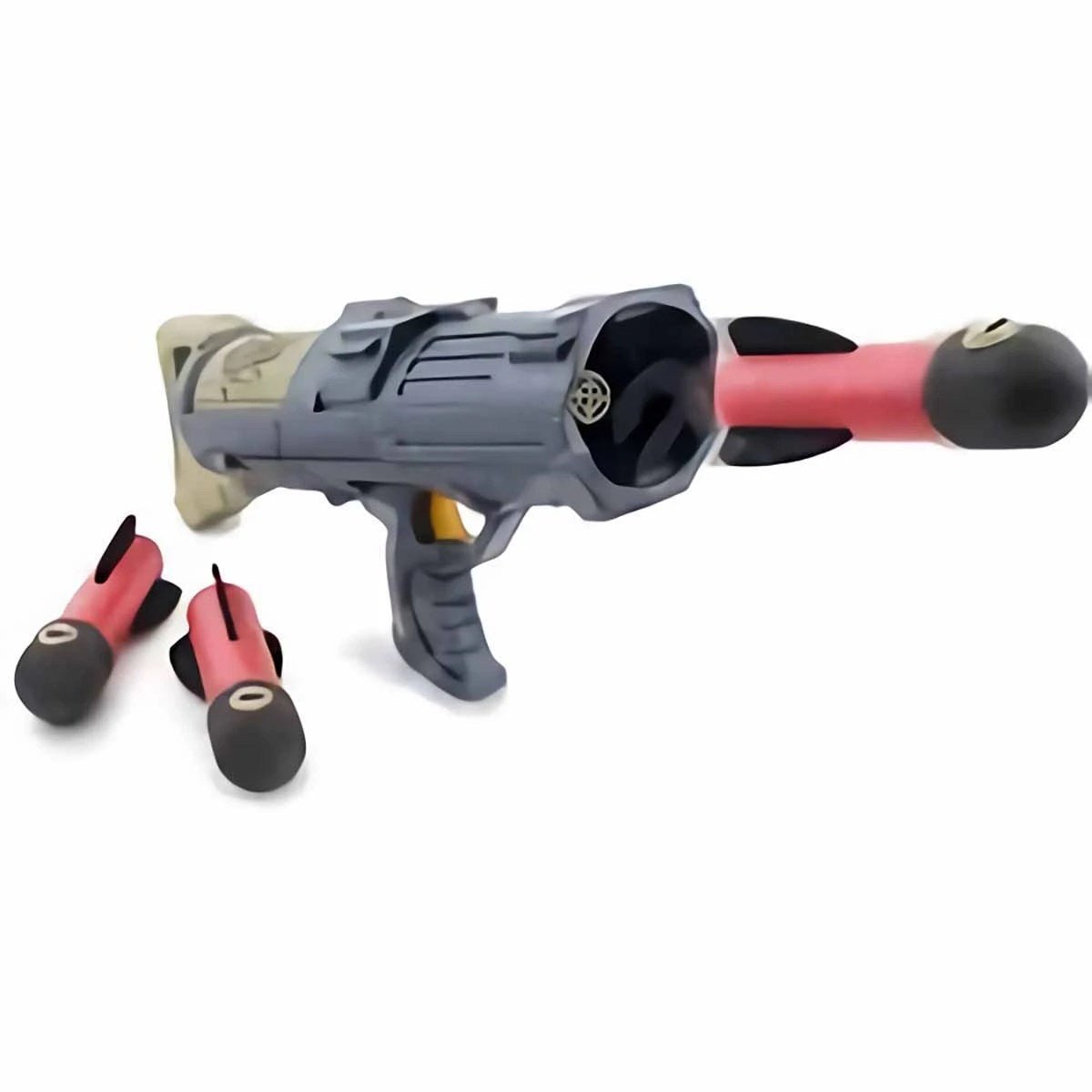 Huntsman Big Bullet 37 cm Dev Namlulu, 15 Metre Atış Menzilli ve 3 Adet Yumuşak Sünger Füze Atan Aksiyon Silahı - Roket Oyuncak