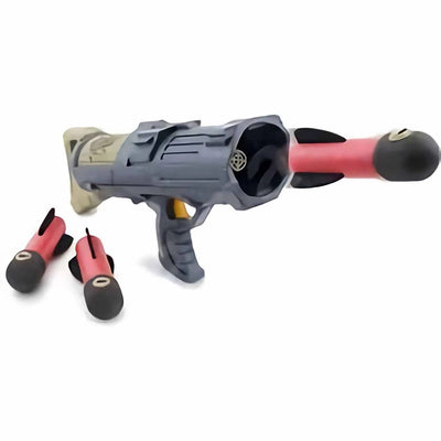 Huntsman Big Bullet 37 cm Dev Namlulu, 15 Metre Atış Menzilli ve 3 Adet Yumuşak Sünger Füze Atan Aksiyon Silahı - Roket Oyuncak