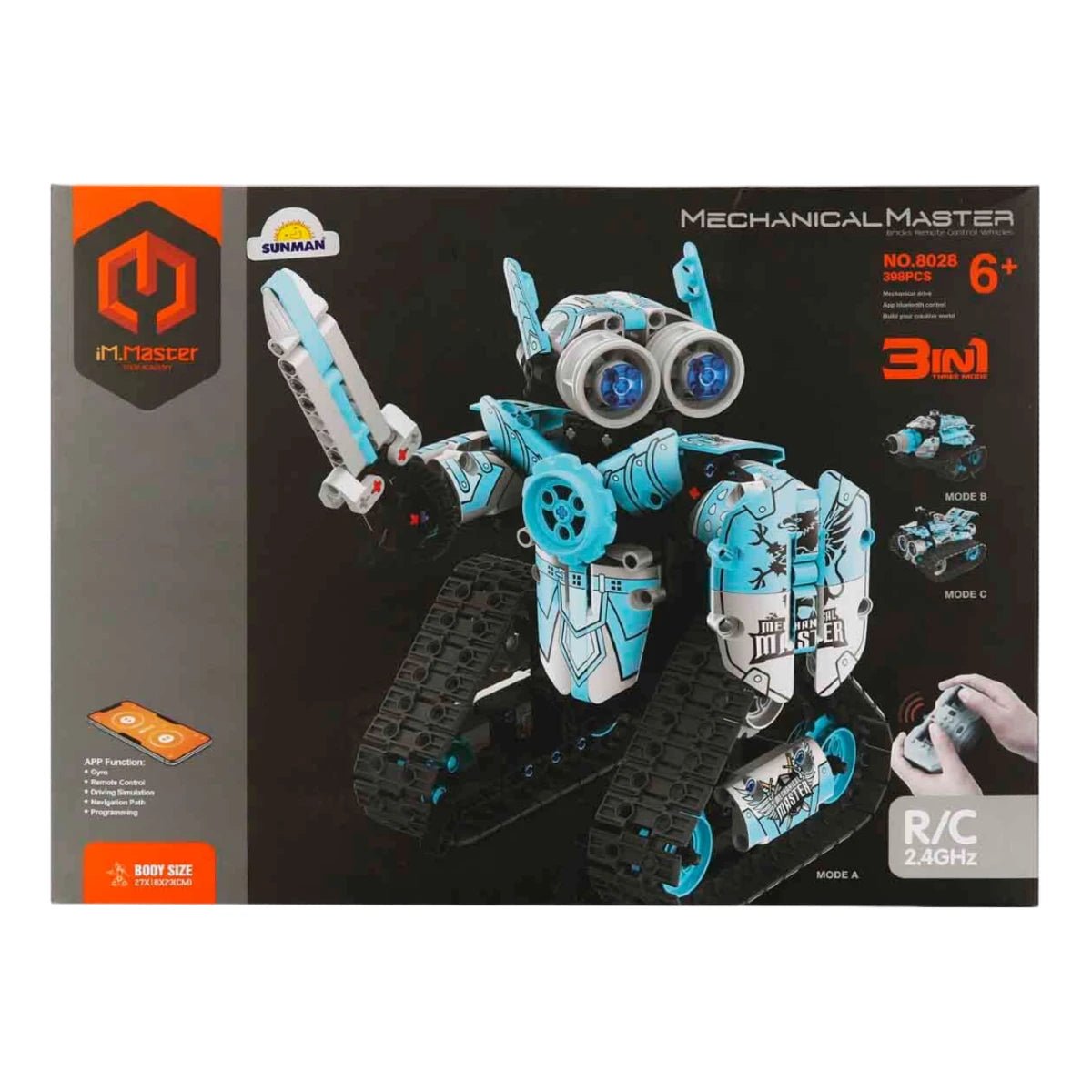 iM Master 3in1 Uzaktan Kumandalı Mavi Robot Araba 398 Parça - Roket Oyuncak