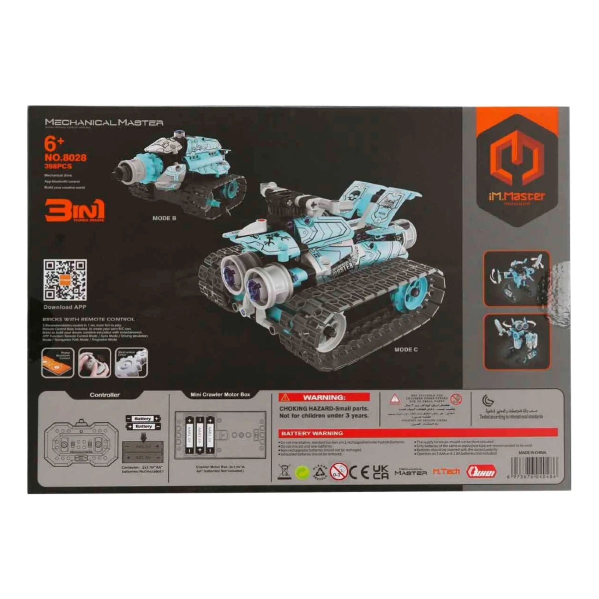 iM Master 3in1 Uzaktan Kumandalı Mavi Robot Araba 398 Parça - Roket Oyuncak