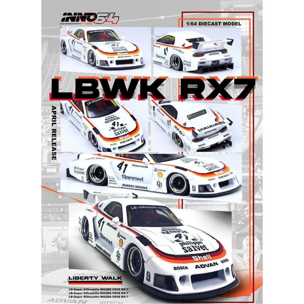 Inno 1:64 RX7 (FD3S) LB - Super Silhoutte - Roket Oyuncak