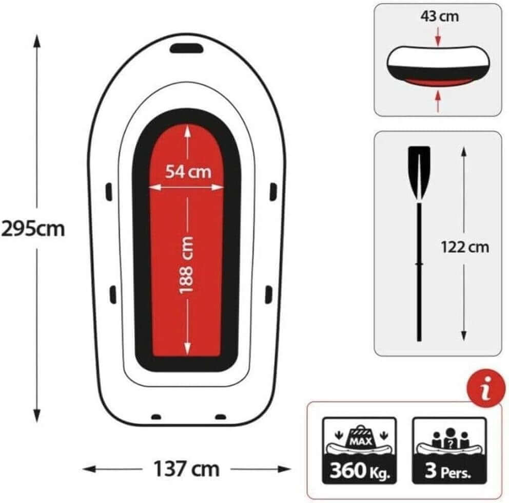 Intex Seahawk 3 Kişilik Bot Set 295 x 137 x 43 Cm - Roket Oyuncak