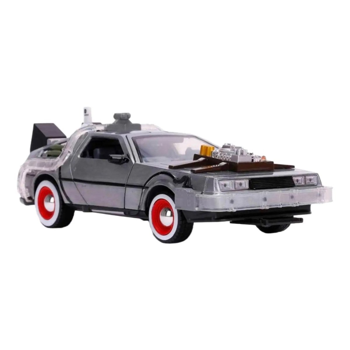 Jada 1:24 Geleceğe Dönüş 3 Zaman Makinesi: Işıklı Die - Cast Model Araba (DeLorean) - Roket Oyuncak