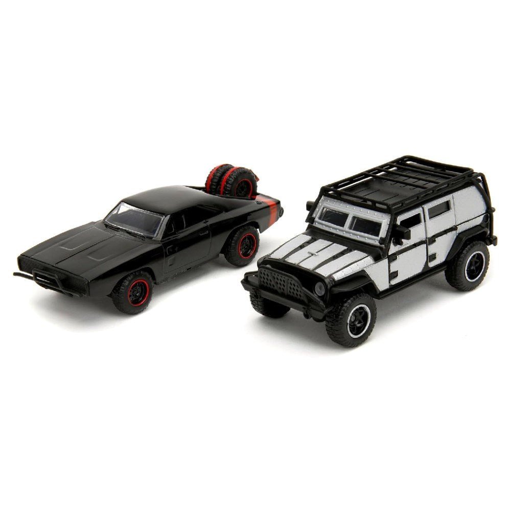 Jada 1:32 Fast & Furious Legacy Series Twin Pack W2/2 Dom's Dodge Charger R/T & Tej's Jeep Wrangler - Roket Oyuncak