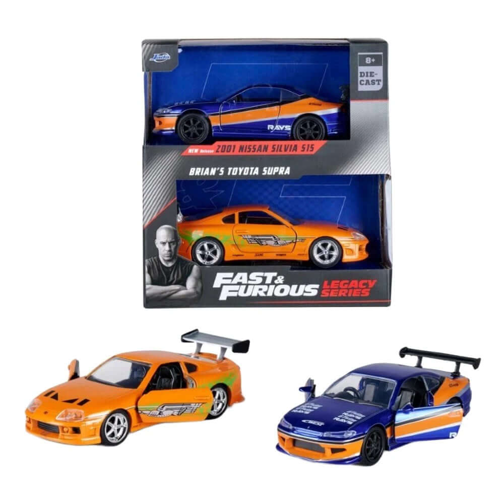 Jada Fast & Furious 2'li Araç 2001 Silvia S15 & 1995 Supra - Roket Oyuncak